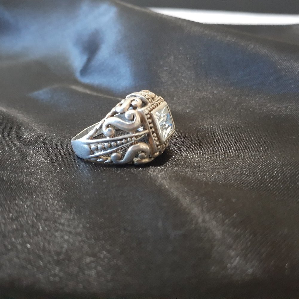 Sterling Ring with Rhinestone - Picture 2 of 10